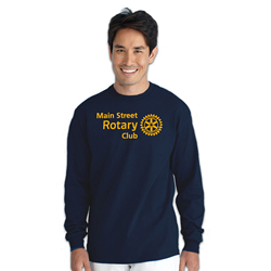 Rotary Custom Navy Long-Sleeve Rotarian At Work T-Shirt